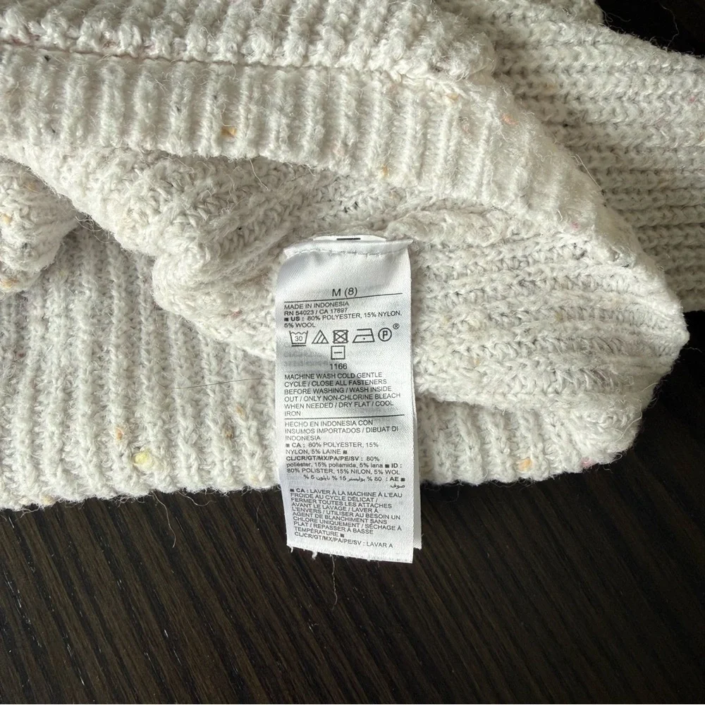 Old Navy Cream Button-Up Cardigan Girls Medium (8)